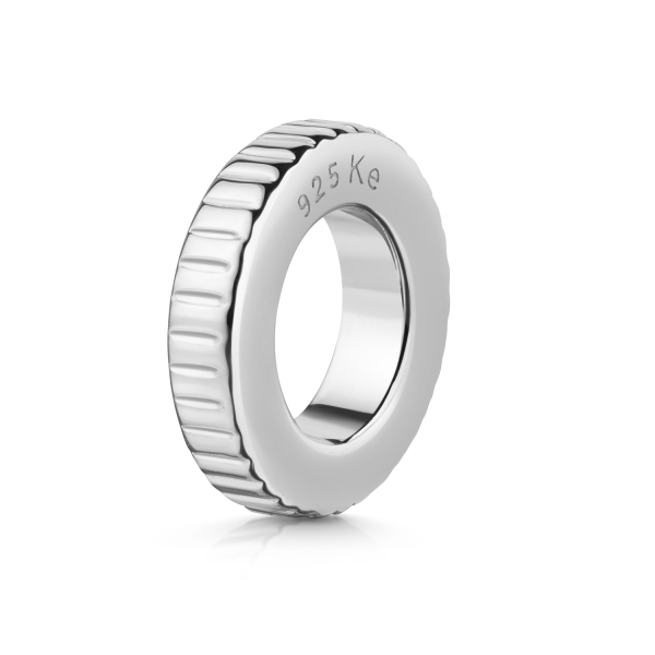 Charm Divider Ribbed Silber 925 - Hochglanz