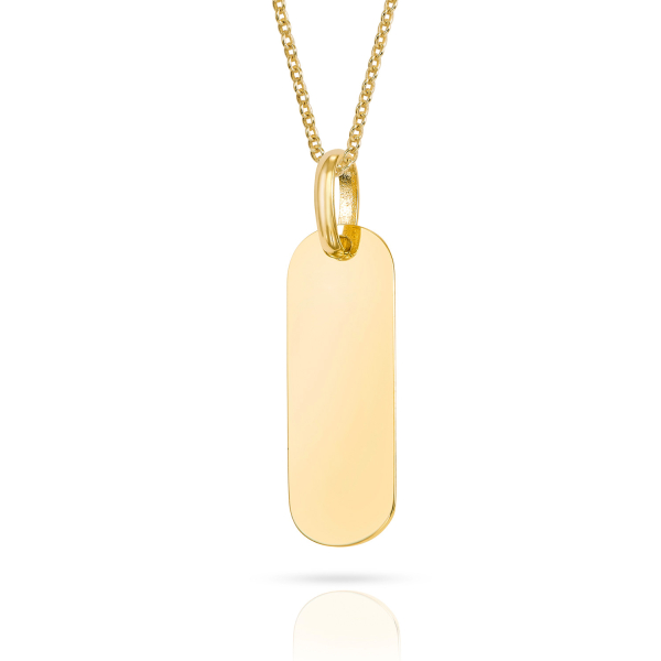 Anhänger Gravurplatte hochglanz Gold 333 - Höhe 19mm - Hochglanz