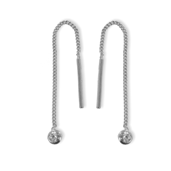 Durchzieher Zirkonia Silber 925 - 60mm lang