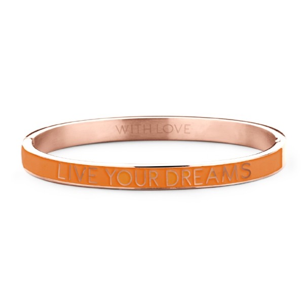 Key Moments Armspange Lack orange Edelstahl IPR - LIVE YOUR DREAMS