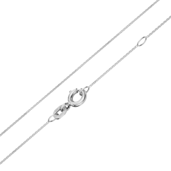 Ankerkette Weißgold 585 - 0,8mm breit - 45cm mit Zwischenöse