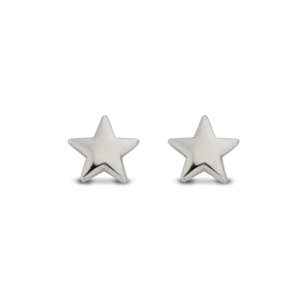 Ohrstecker Stern Weißgold 585 - Hochglanz - 4mm