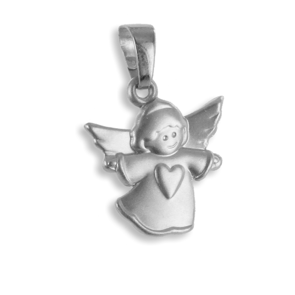Anhänger Engel Silber 925 - Mattiert - 13mm breit