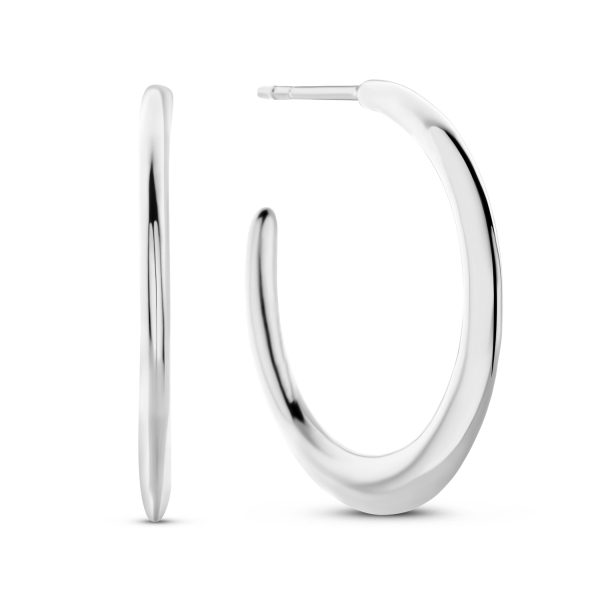 Ohrstecker Creolen Silber 925 rhodiniert - Ø 25mm