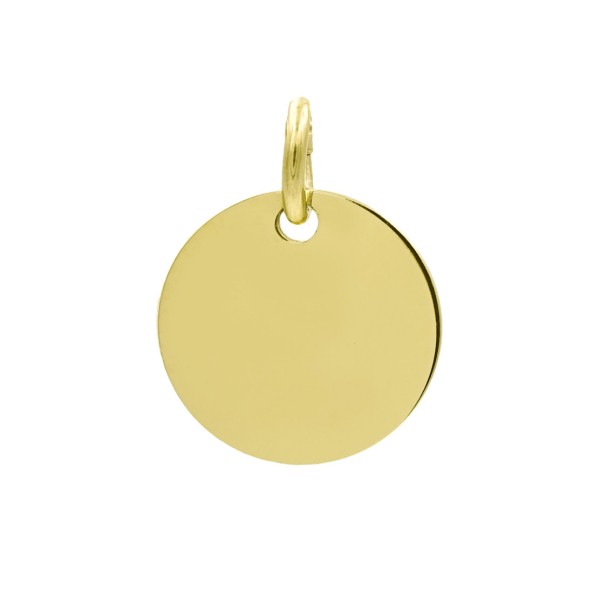 Anhänger Gravurplatte rund Gold 585 - Ø 16mm