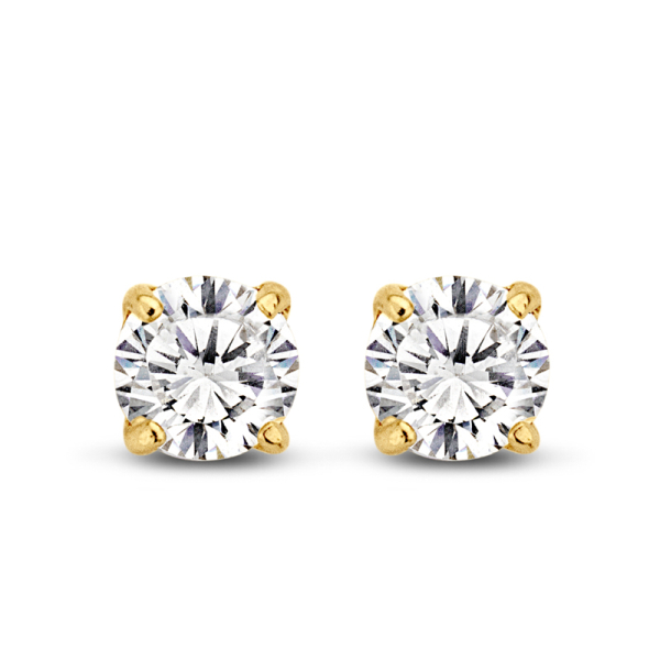 Ohrstecker Zirkonia Gold 585 - 3mm - 4-Stotzen-Fassung