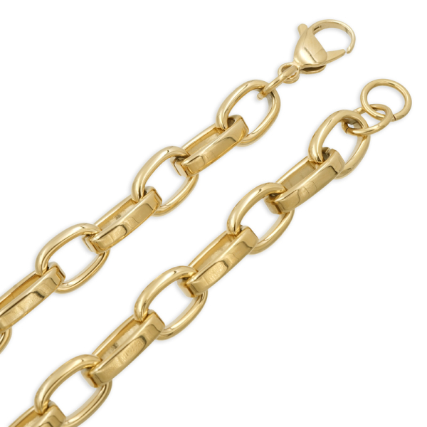 Chunky Chain Armband Edelstahl PVD-Vergoldung - Ankerkette weit - 10,0mm breit