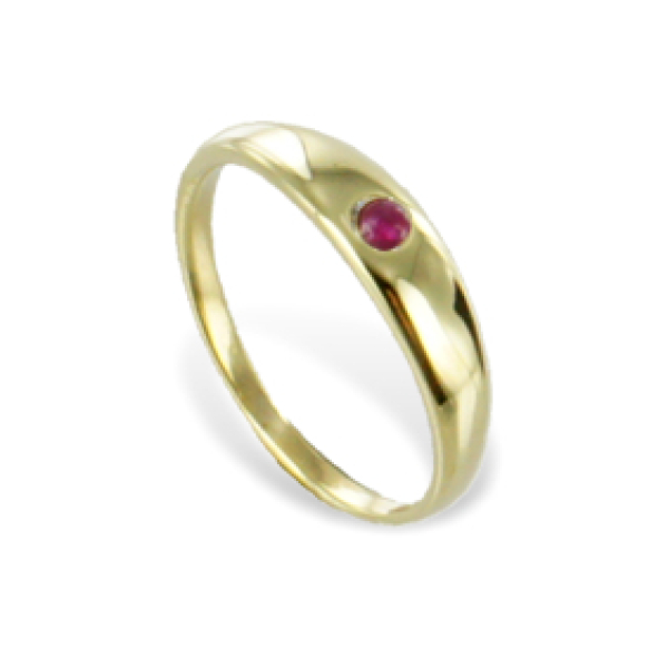 Anhänger Taufring Gold 333 - Kristall rot
