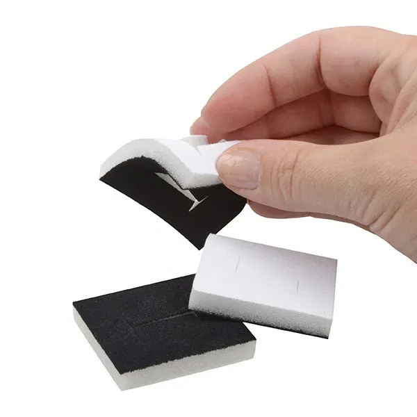 ECO Etui für Ringe, Ohrringe und Halsketten 50x50x17mm - Gesprenkelt Weiß - Bild 2
