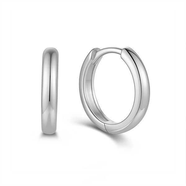 Klappcreolen 925 Silber, hochglanzpoliert, 15 × 2,6 mm, vergoldet oder rhodiniert - Bild 2