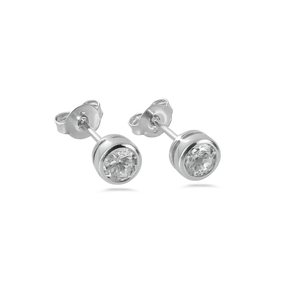 Ohrstecker Zirkonia Weiß Silber 925 rhodiniert - 2,5mm