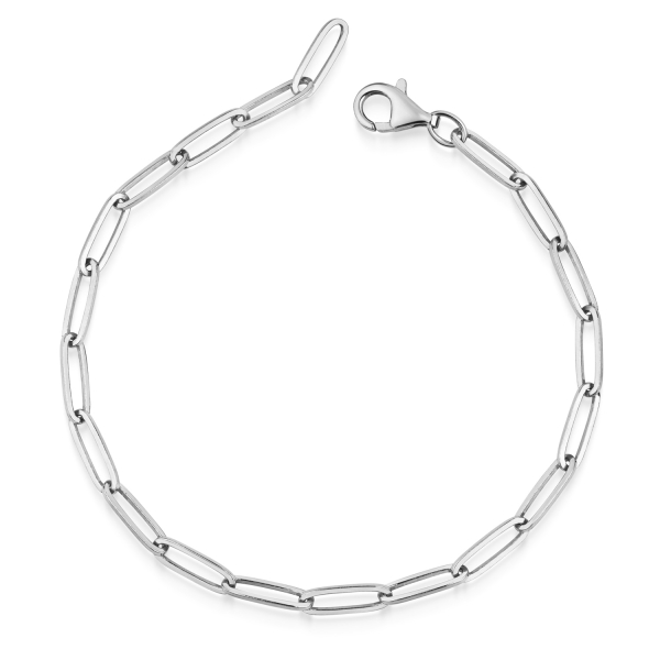 Charm-Armband Paperclip Silber 925 rhodiniert