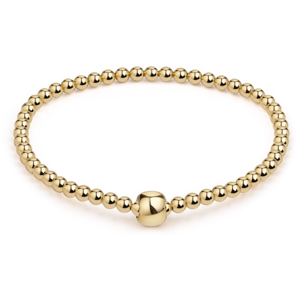 Kugelarmband elastisch Silber 925 vergoldet - 18cm
