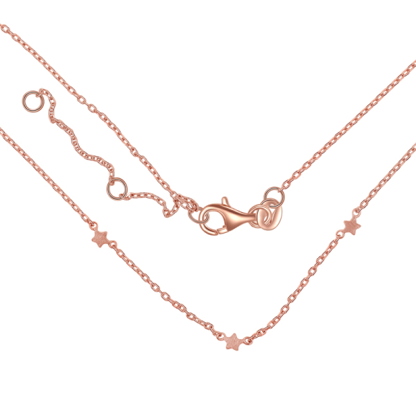 Collier mit 3 Sternen Silber 925 rosévergoldet - 38/40/42cm - Bild 2
