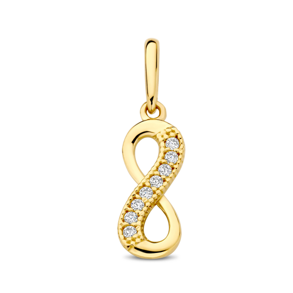 Anhänger Infinity Gold 585 - 8 Zirkonia