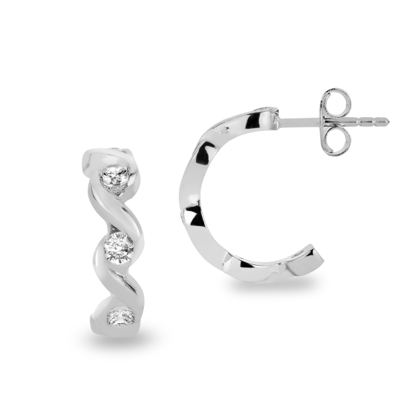 Ohrstecker Silber 925 - 10 Zirkonia - Ø 16,5mm