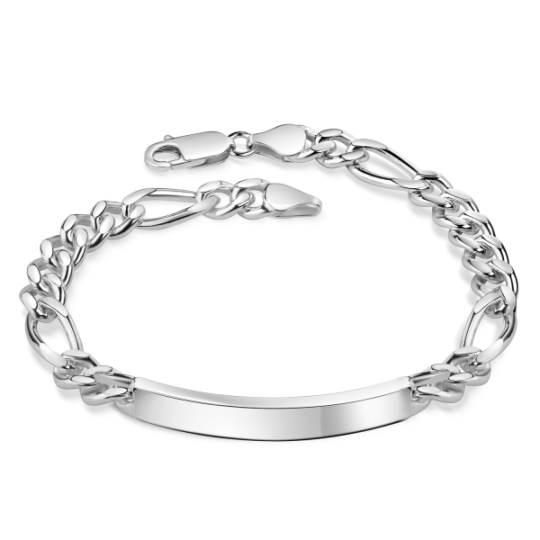ID-Figaroarmband Silber 925 - ID-Schild 40x7mm