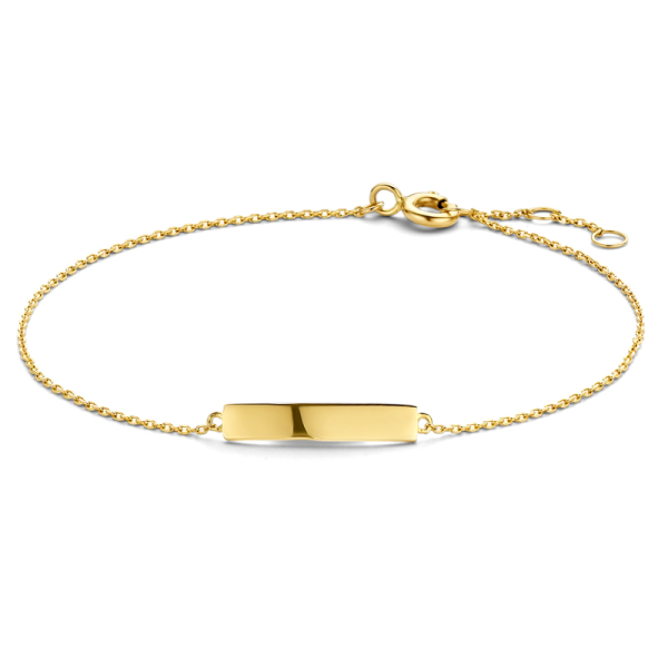 Armband Gravurplatte Gold 585 - Hochglanz 17x3,7mm