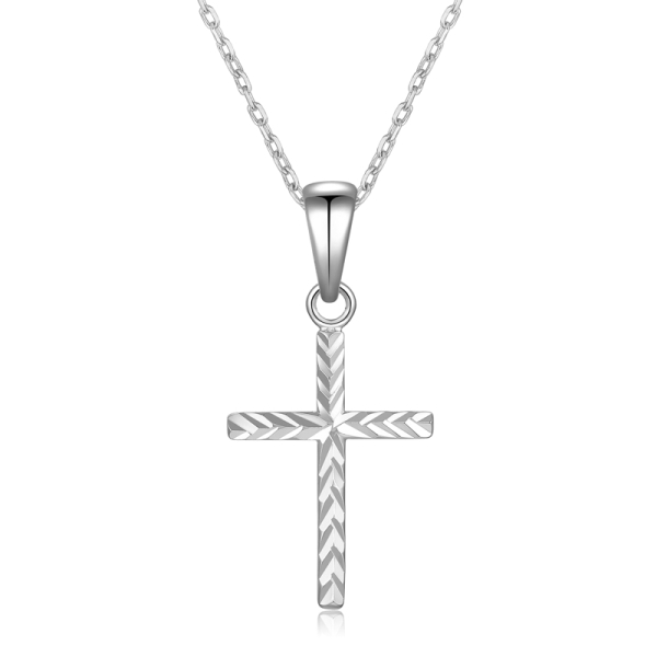 Anhänger Kreuz Silber 925 - Diamantiert - 10x14mm