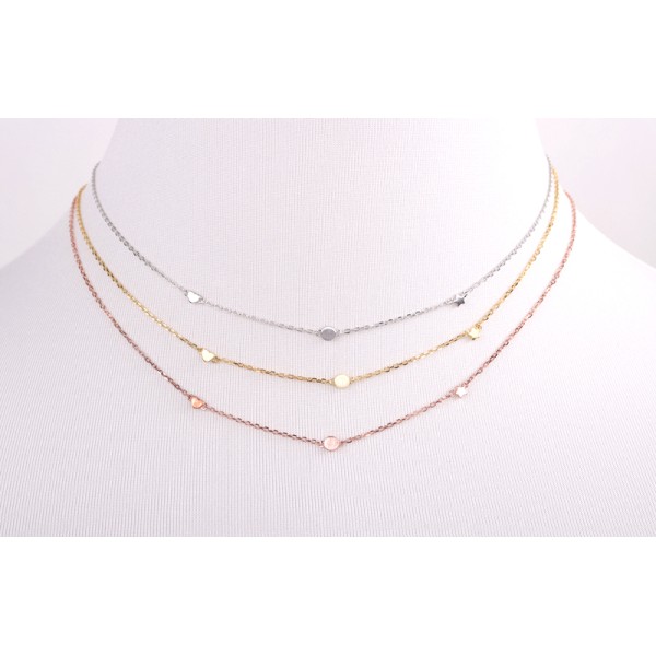 Collier mit Dot Herz Stern Silber 925 vergoldet - Mattiert - Bild 3