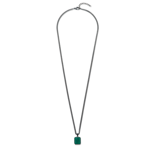 Frank 1967 Halskette mit Anhänger grüne Jade - Edelstahl IPB - 60cm - Bild 2