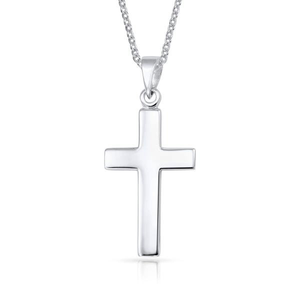 Anhänger Kreuz Silber 925 rhodiniert - Hochglanz - 24mm
