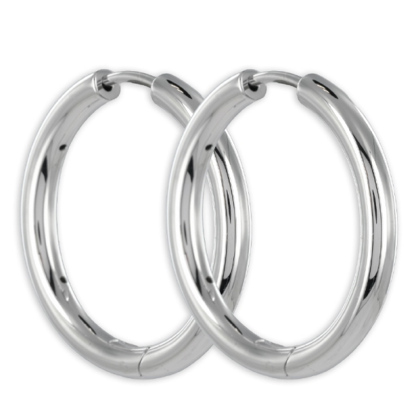 Klappcreolen Silber 925 rhodiniert - Ø 32mm