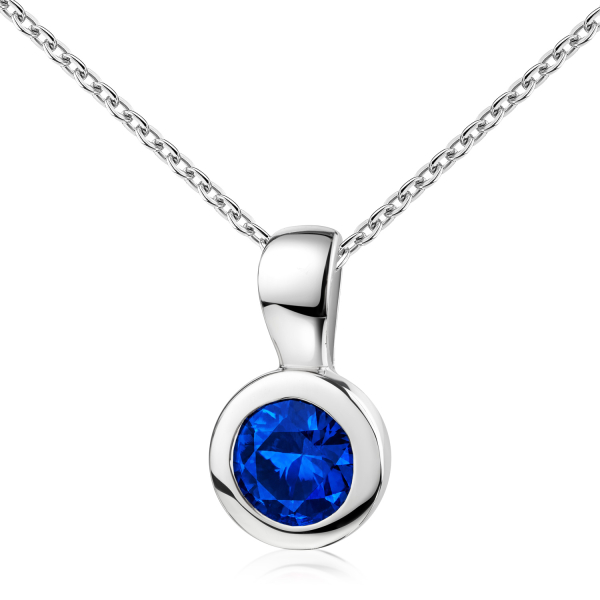 Anhänger Zirkonia Blau Silber 925 rhodiniert - Ø 7mm - Bild 2