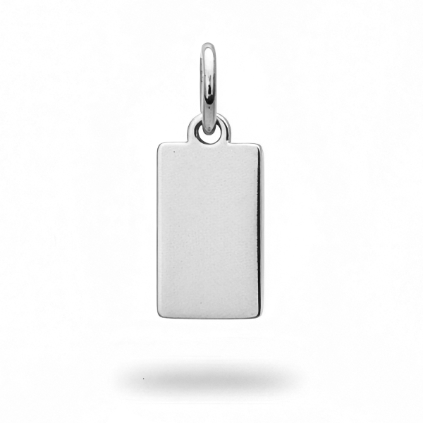 Anhänger Gravurplatte 7x12mm Edelstahl - Beidseitig hochglanz