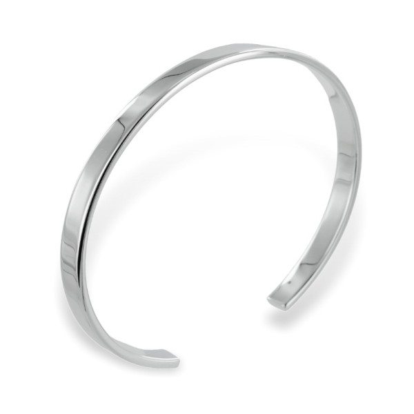Armspange Silber 925 rhodiniert - 5mm breit - Halbmassiv - Bild 2