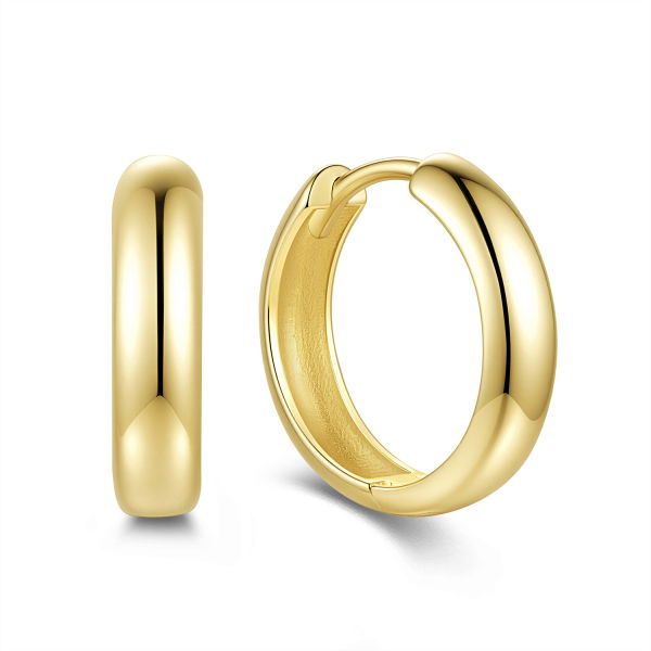 Klappcreolen Silber 925 - rhodiniert oder vergoldet - Hochglanz - 17x4mm