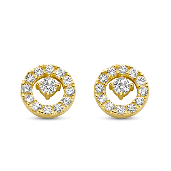 Ohrstecker Gold 585 - 26 Zirkonia - Ø 6mm
