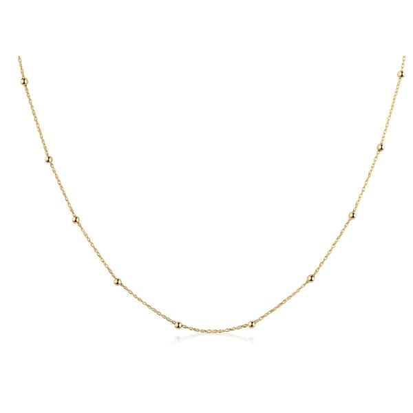 Doppelankerkette mit Kugeln Gold 333 - Ø 2mm