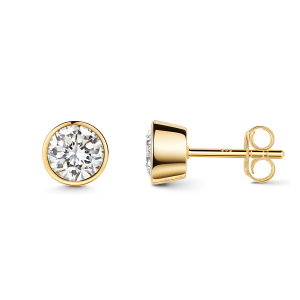 Lovebird Ohrstecker Gelbgold 585 - Lab Grown Brillanten 0,50 ct - Zargenfassung