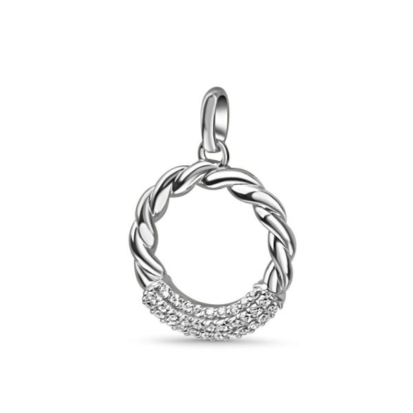 Anhänger Twisted Silber 925 rhodiniert - 32 Zirkonia
