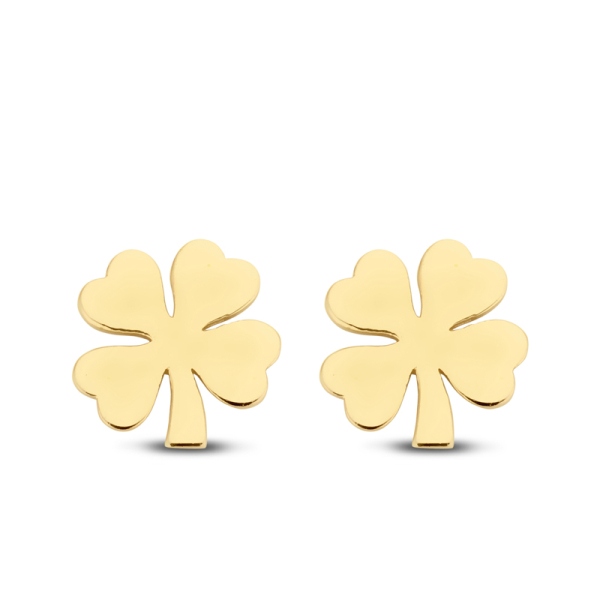 Ohrstecker Kleeblatt Gold 585 - 6x6mm