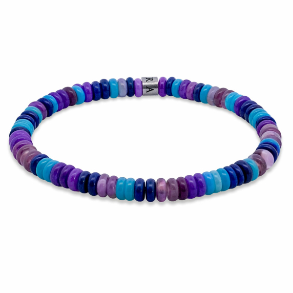 Frank 1967 Armband Disc Beads Edelstahl IPS - Blau, Hellblau, Lila, Flieder