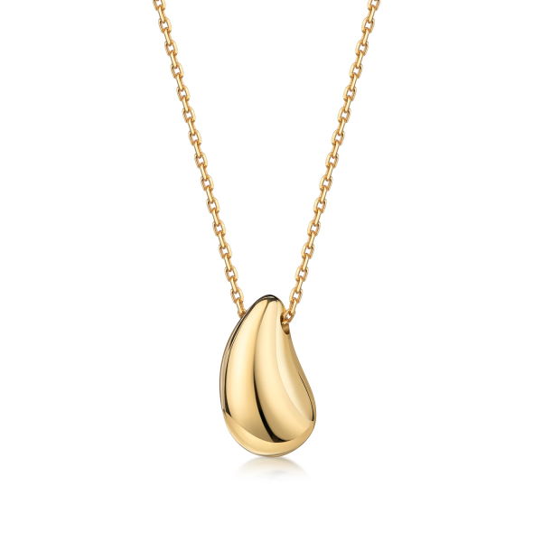 Collier mit Anhänger Drop Silber 925 vergoldet - Drop 6,7x11,8mm