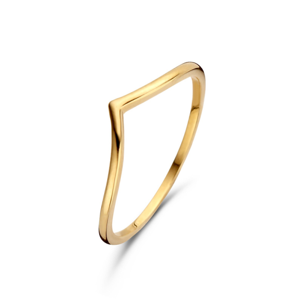 Ring Wishbone Silber 925 vergoldet - 1,3mm breit