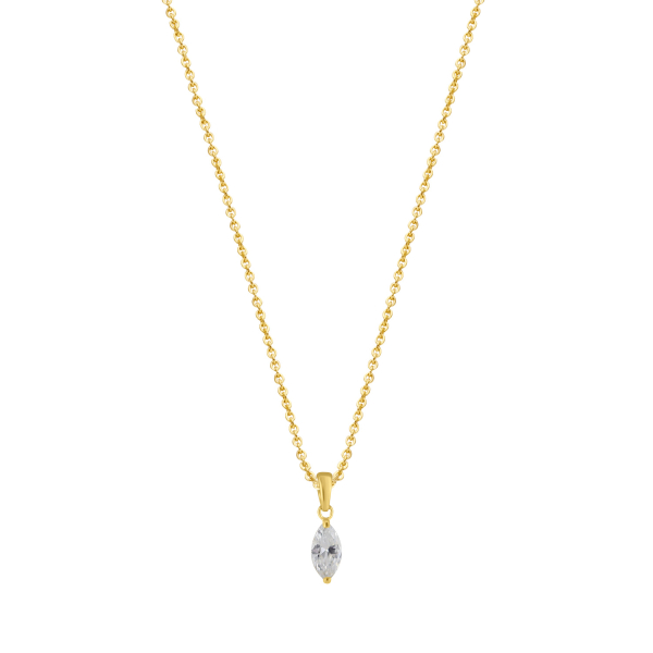 Collier Zirkonia Gold 585 - Ankerkette 45cm mit Zwischenösen - Bild 2