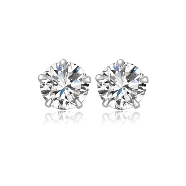 Lovebird Ohrstecker Silber 925 rhodiniert - Zirkonia 4mm - Qualität AAAA