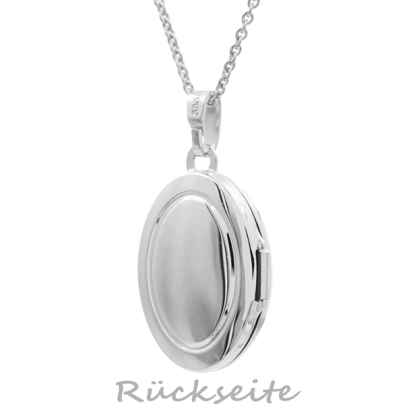 Medaillon oval Silber 925 - 16x21mm - Gravierbar - Bild 2