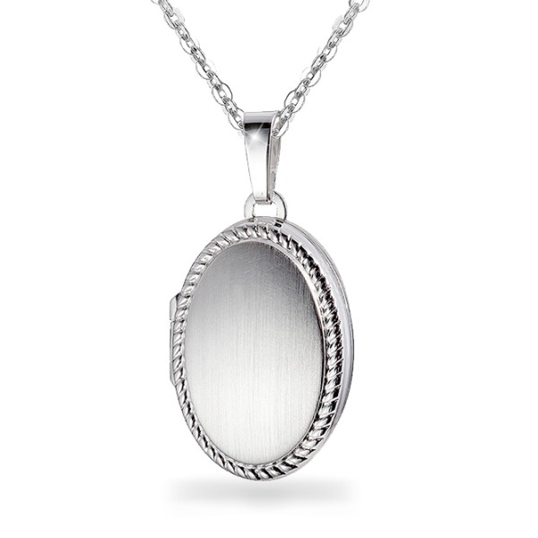Medaillon oval Silber 925 - 16x23mm - Teilmatt