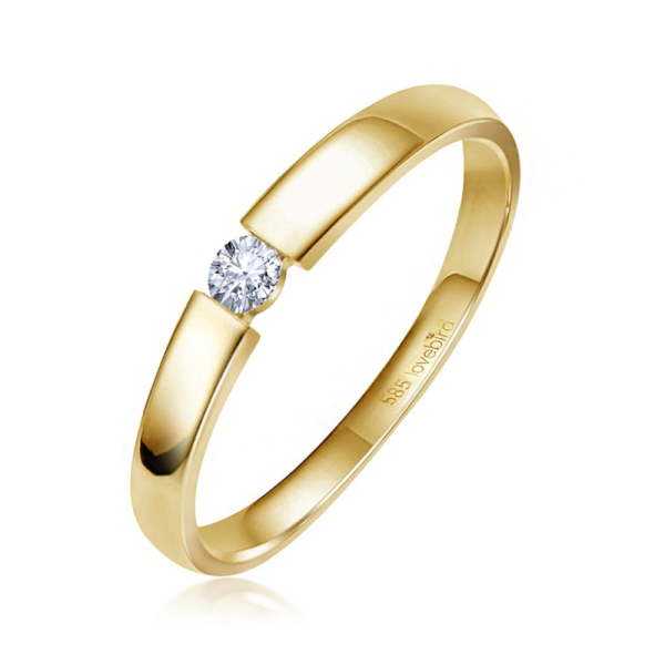 Lovebird Spannring Gelbgold 585 - Brillant 0,06 ct.