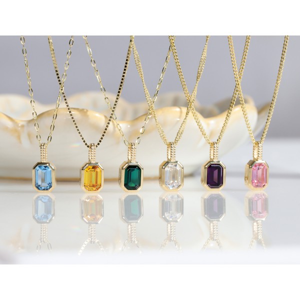Anhänger Octagon Zirkonia Amethystfarben Gold 333 - Bild 2
