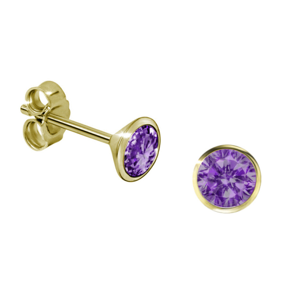 Ohrstecker Amethyst Gold 333 - Ø 4,5mm
