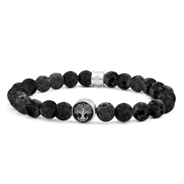 Frank 1967 Armband Edelstahl IPS - Lavastein 8mm mit Zwischenteil 11mm