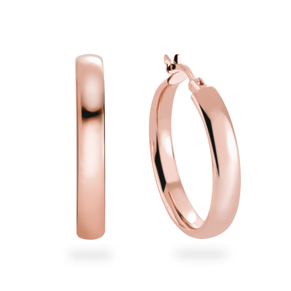 Creolen Silber 925 rosévergoldet - Ø 25mm - 3,9mm breit