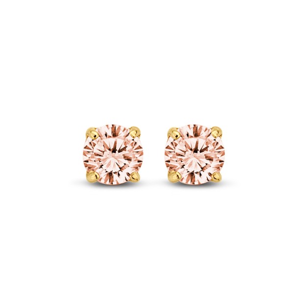 Ohrstecker Zirkonia Champagner Gold 585 - 4mm
