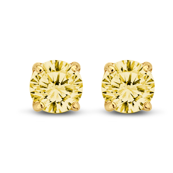 Ohrstecker Zirkonia Gelb Gold 585 - 5mm